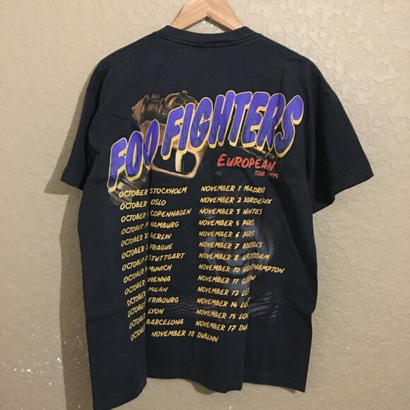 Foo Fighters European Tour All Over Print AOP T-Shirt XL Faded Black - Picture 4 of 6
